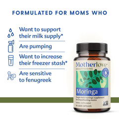Motherlove Moringa primer plano de cápsula líquida, fácil ingestión