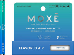 MOXE inhalador frontal mostrando diseño compacto y discreto para transporte