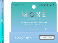 MOXE inhalador frontal mostrando diseño compacto y discreto para refrescar