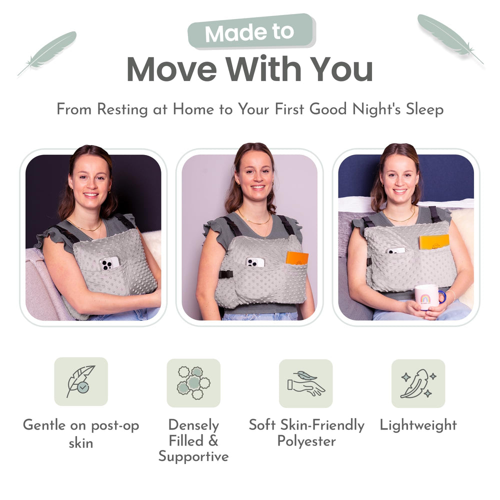 MOYOAMA comparación de tamaño junto a una mano para escala compacta