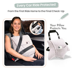 MOYOAMA mujer usando la almohada sentada mostrando movilidad cómoda