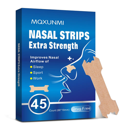 MQXUNMI nasal strips extra strength packaging shows eco-friendly design for easy nightly use