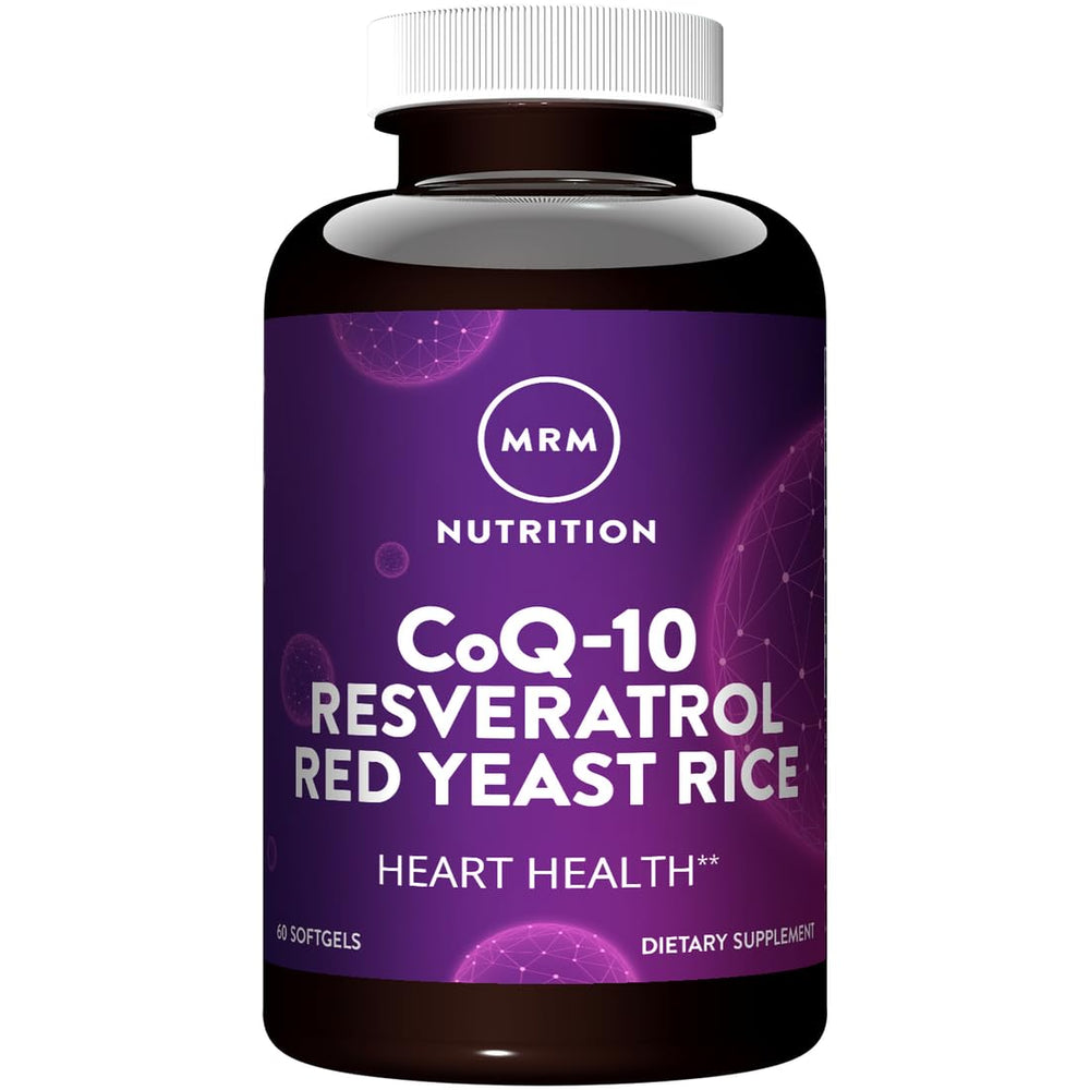 MRM CoQ-10 Resveratrol Arroz de Levadura Roja en botella, apoyo para la salud cardiovascular