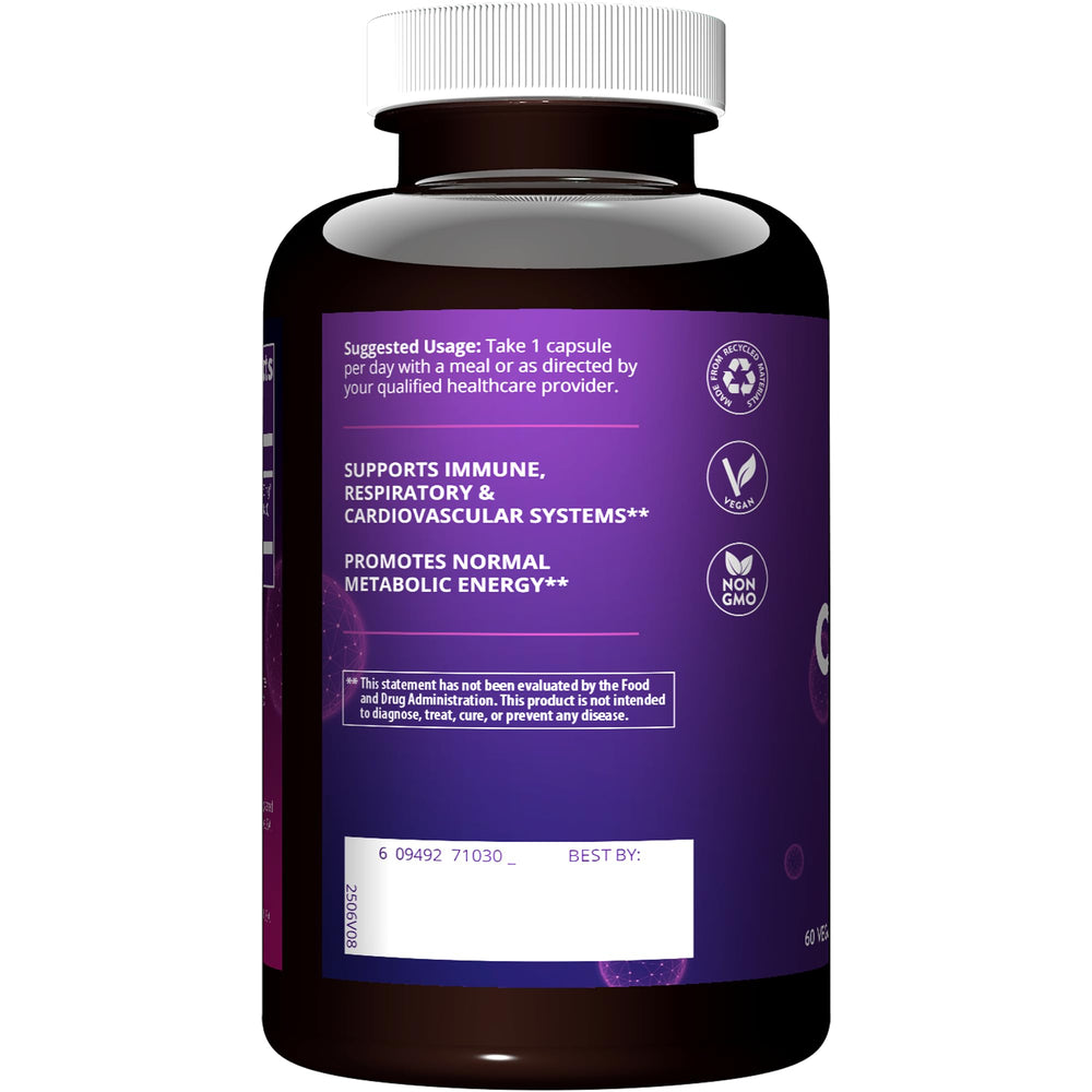 MRM Cordyceps CS-4, etiqueta frontal, garantiza consistencia del extracto estandarizado en cada dosis.