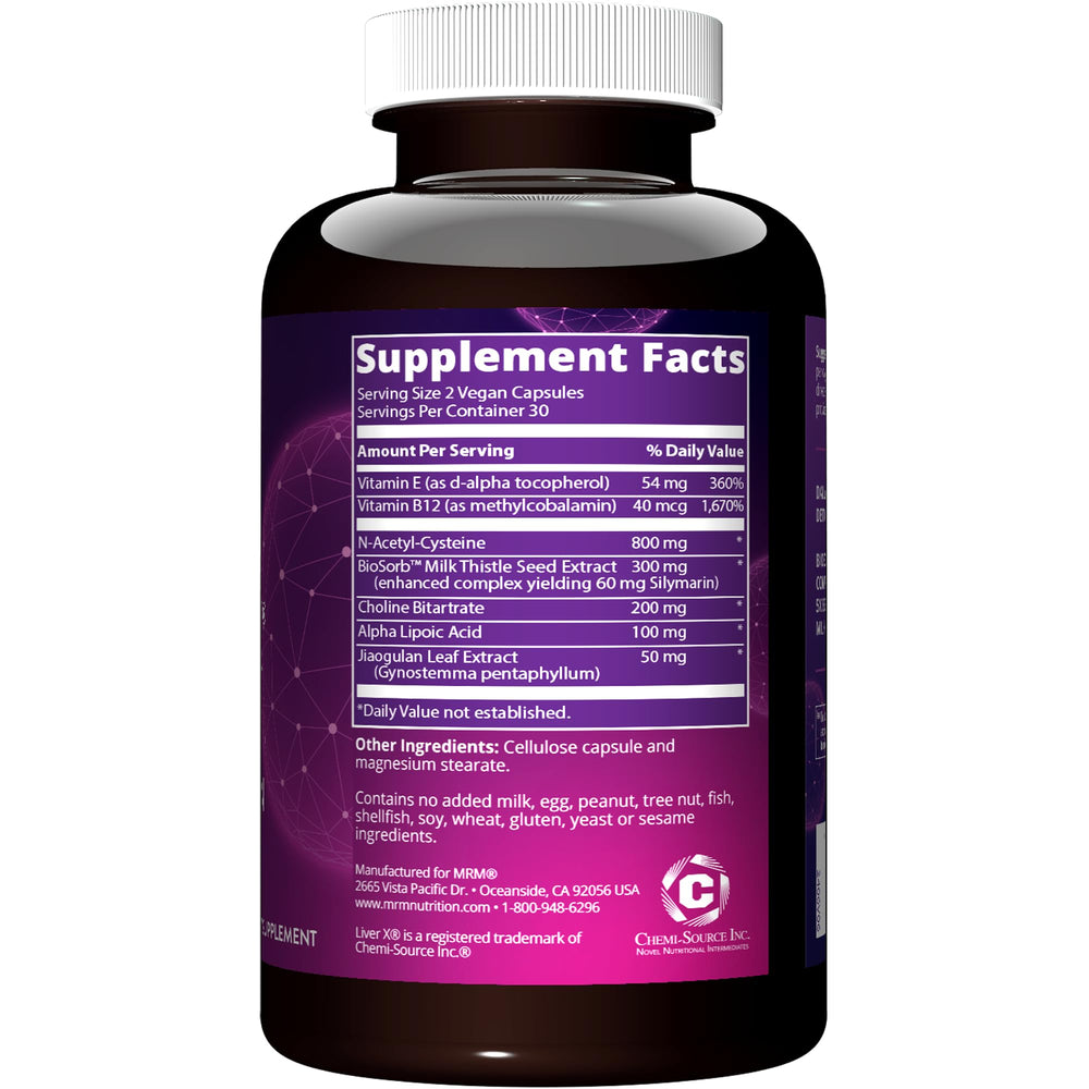 MRM Liver X: complejo de hierbas para apoyo digestivo y desintoxicación suave.