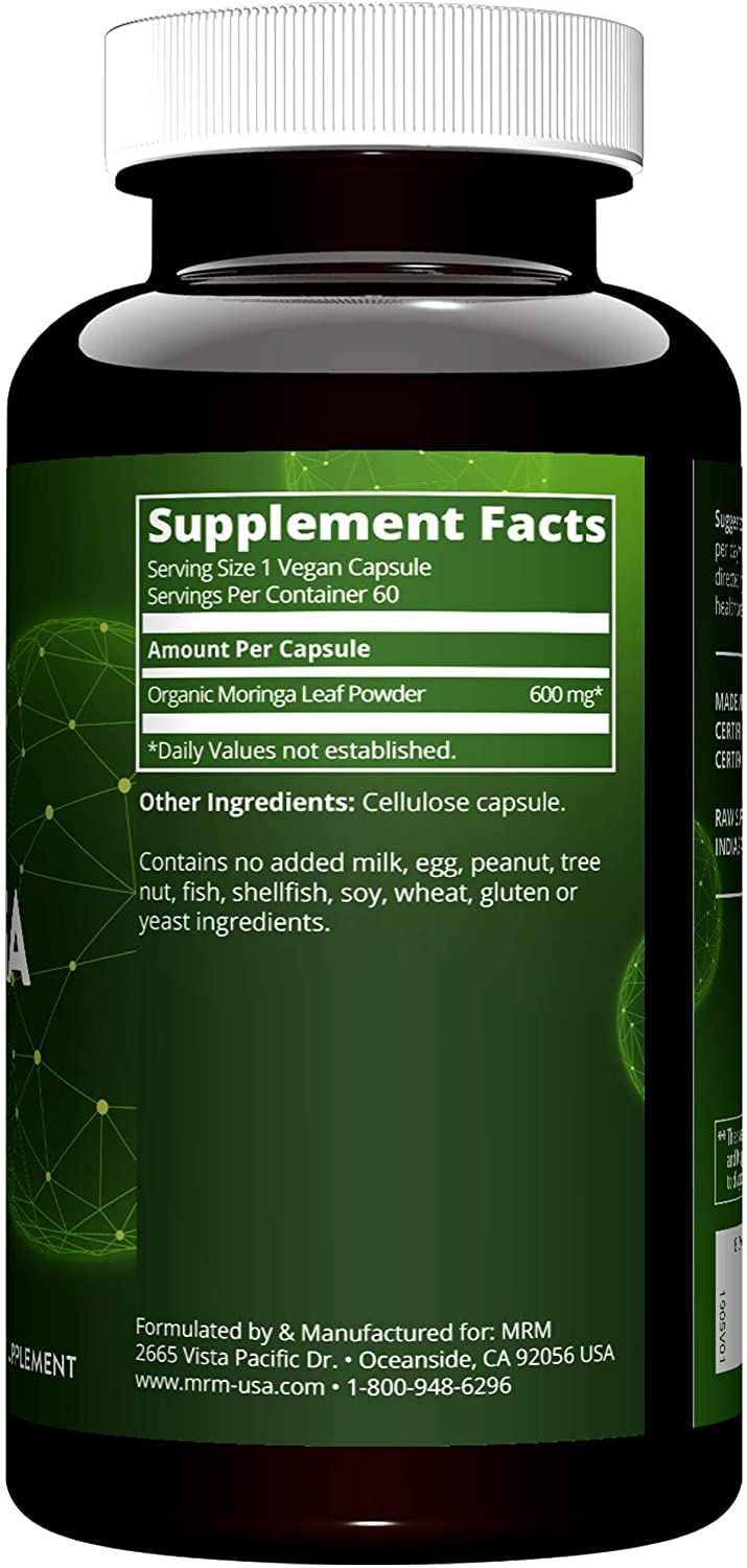 MRM Moringa 600 mg cápsulas: soporte diario para vegetarianos