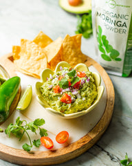 MRM Moringa Powder, certificaciones: vegano, libre de gluten y sin OGM.