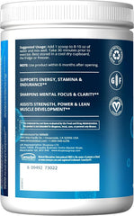Cuchara con polvo MRM Pre Workout mostrando textura y fácil disolución