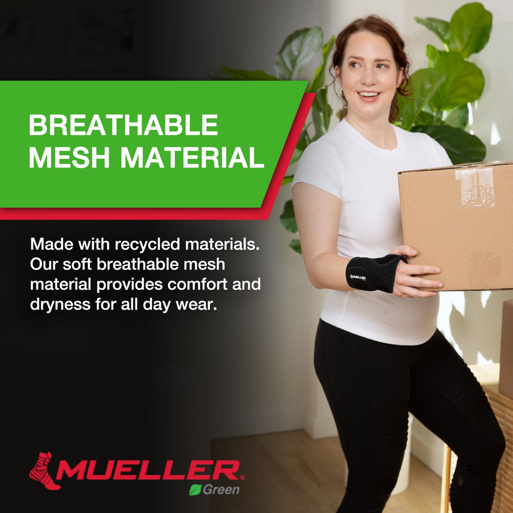 MUELLER tejido de malla en primer plano que mejora ventilación y confort
