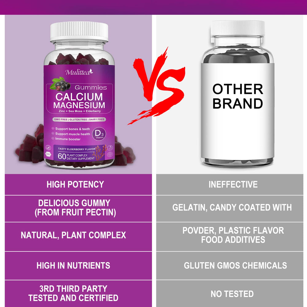 Calcio vegetal y magnesio glycinato en Mulittea, ingredientes premium