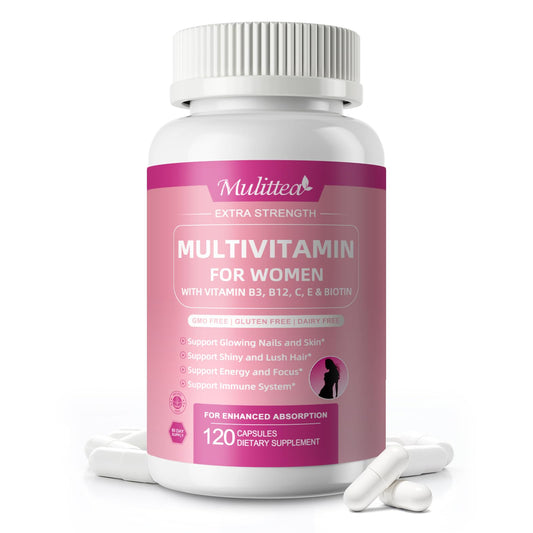 Mulittea: cápsulas multivitamínicas para mujeres, apoyo diario en energía y piel