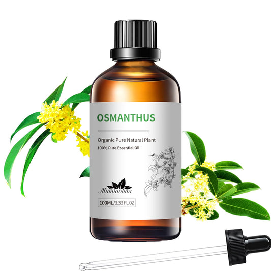 Mumianhua Osmanthus essential oil bottle pour enhances evening ambiance with apricot-floral scent.