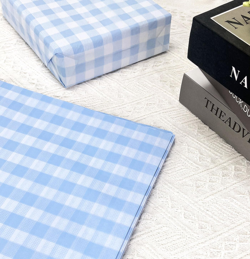 MUNILAIL regalo envuelto con papel vichy, acabado elegante