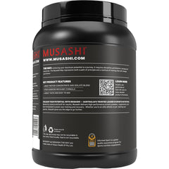Musashi batido de vainilla servido en vaso aporta proteína post entreno conveniente