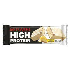 Musashi etiqueta nutricional en primer plano para ver 45 g proteína