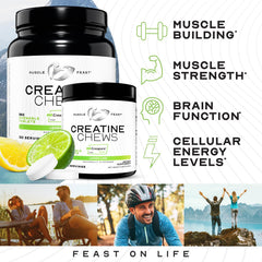 Muscle Feast primer plano textura de tableta muestra pureza y acabado liso
