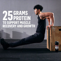 Muscle Milk batido de vainilla servido listo para consumir energizante
