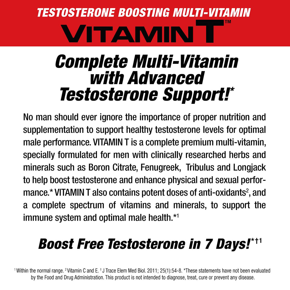 Hombre tomando MuscleMeds Vitamin T con agua para apoyo a la rutina diaria