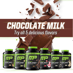 MusclePharm panel nutricional en el envase, información clara de 24g proteína por servicio