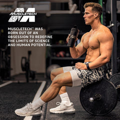 MuscleTech AlphaTest en ambiente de gimnasio mostrando energía y enfoque