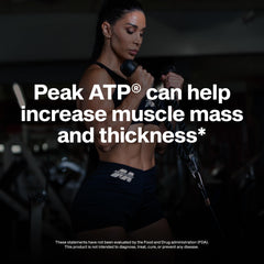 MuscleTech etiqueta con Peak ATP destacada y datos de dosis clara