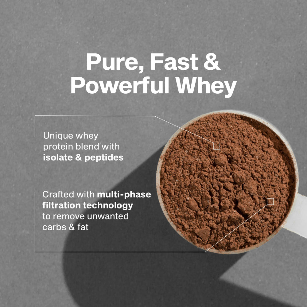 MuscleTech Nitro-Tech cuchara medidora con polvo para indicar la dosis precisa