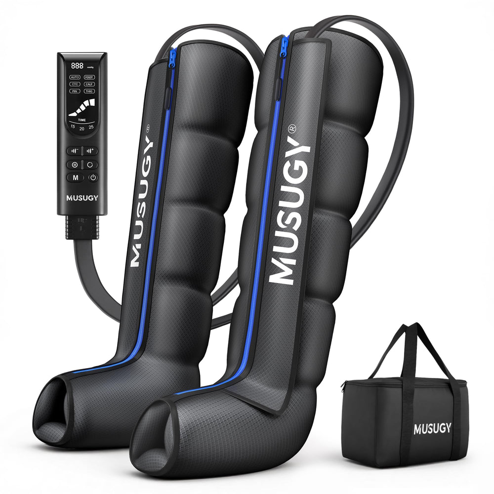 Musugy botas completas frontal mostrando ajuste y mejora circulación