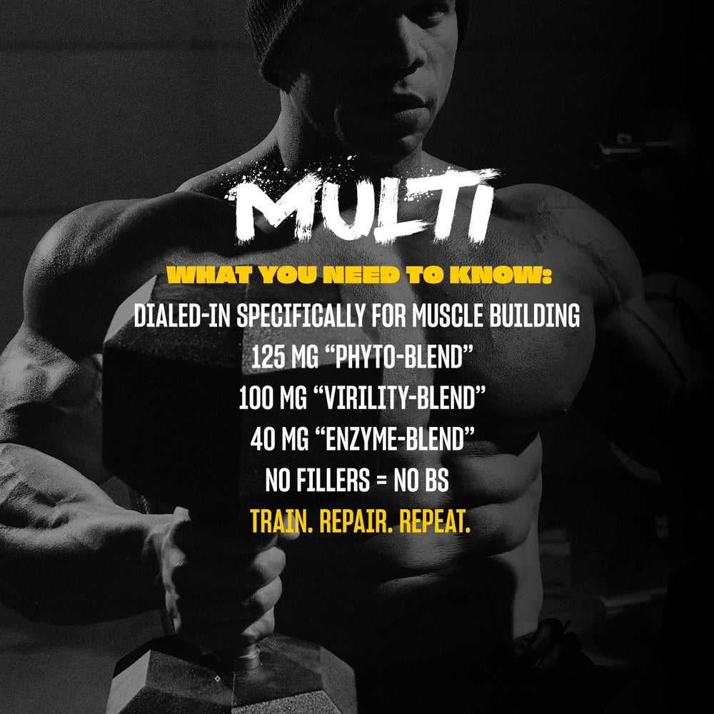 Suplemento Mutant Multi en mano tras entrenamiento ayuda a la recuperación