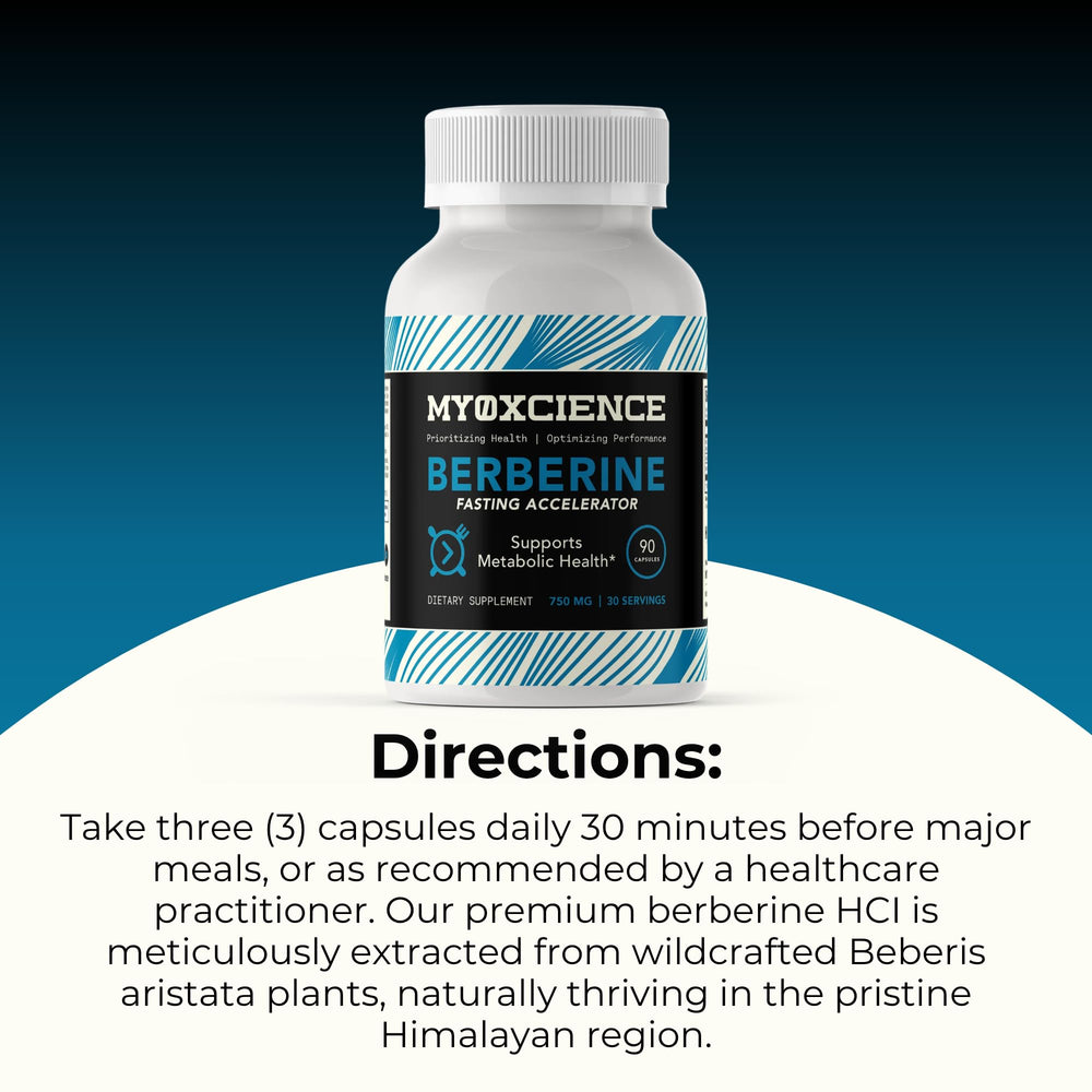 MYOXCIENCE Berberine Fasting Accelerator on kitchen counter fits everyday wellness ritual.