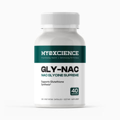 MYOXCIENCE frasco delantero mostrando la etiqueta y beneficios
