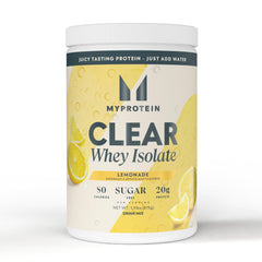 Myprotein Clear Whey Isolate: botella con taza medidora, ideal para recargar proteínas tras entreno.