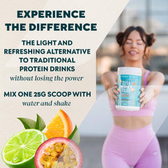 Cuchara medidora de Myprotein Clear Whey Isolate para porción de 20 g de proteína.