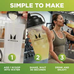 Etiqueta de sabor Caribeño en Myprotein Clear Whey Isolate, información clave visible.