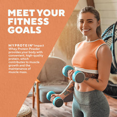 Etiqueta de Myprotein Impact Whey con 22 g de proteína por porción