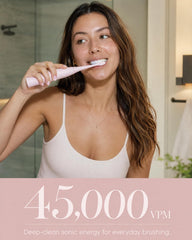 MySmile primer plano de cabezal con filamentos DuPont que mejora limpieza