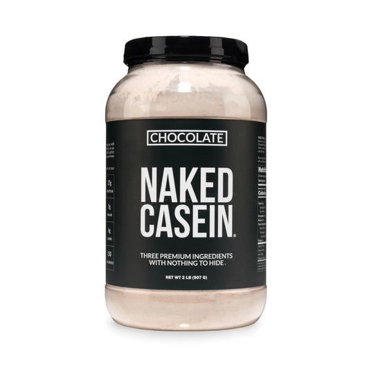 NAKED Casein envase frontal mostrando diseño y peso, pureza certificada