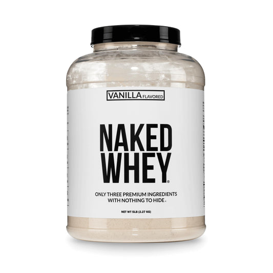 NAKED frasco delantero con etiqueta clara y beneficios nutricionales