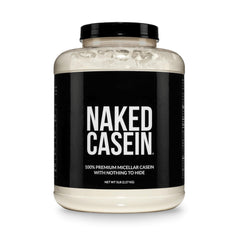 NAKED frente del envase que muestra 5 lb y 76 porciones, pureza visible