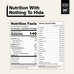 NAKED etiqueta nutricional de Naked Pea Vainilla con información de proteína y BCAA