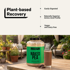 NAKED Pea porciones y taza para comparar tamaño del servicio