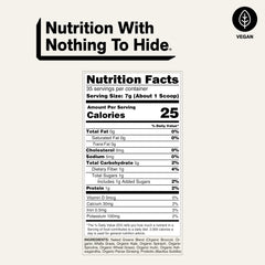 NAKED etiqueta con ingredientes orgánicos destacando prebióticos y probióticos