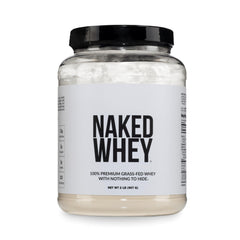 NAKED Whey envase frontal mostrando etiqueta clara y 1 ingrediente