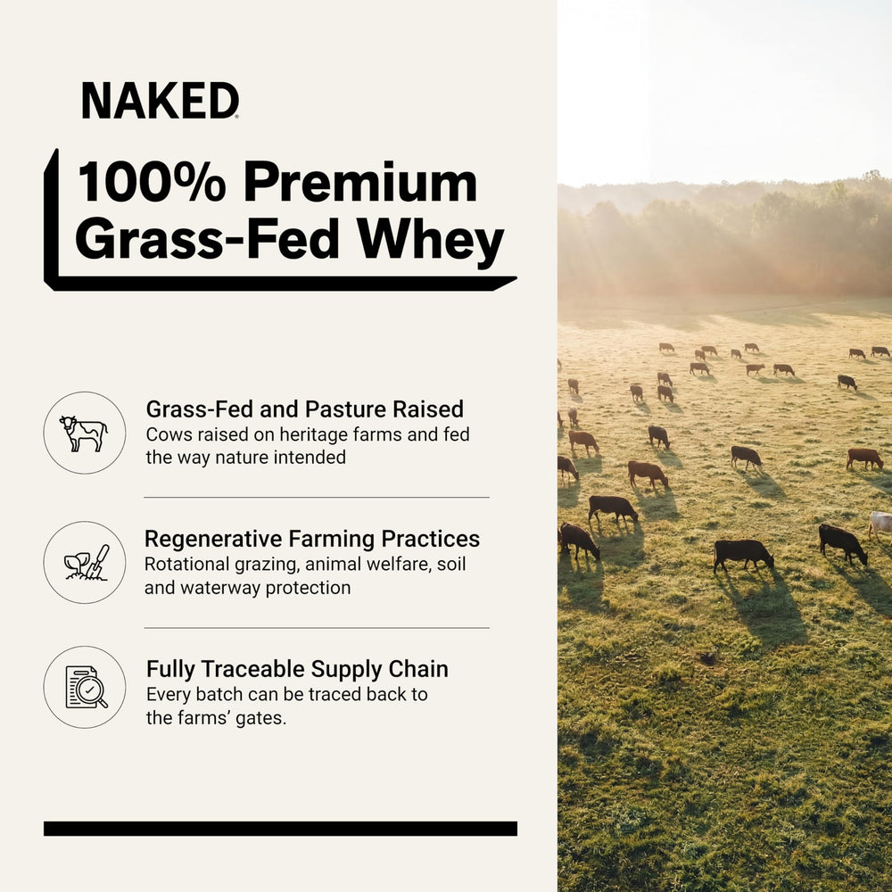 NAKED Whey etiqueta con sello NSF Certified que garantiza pureza