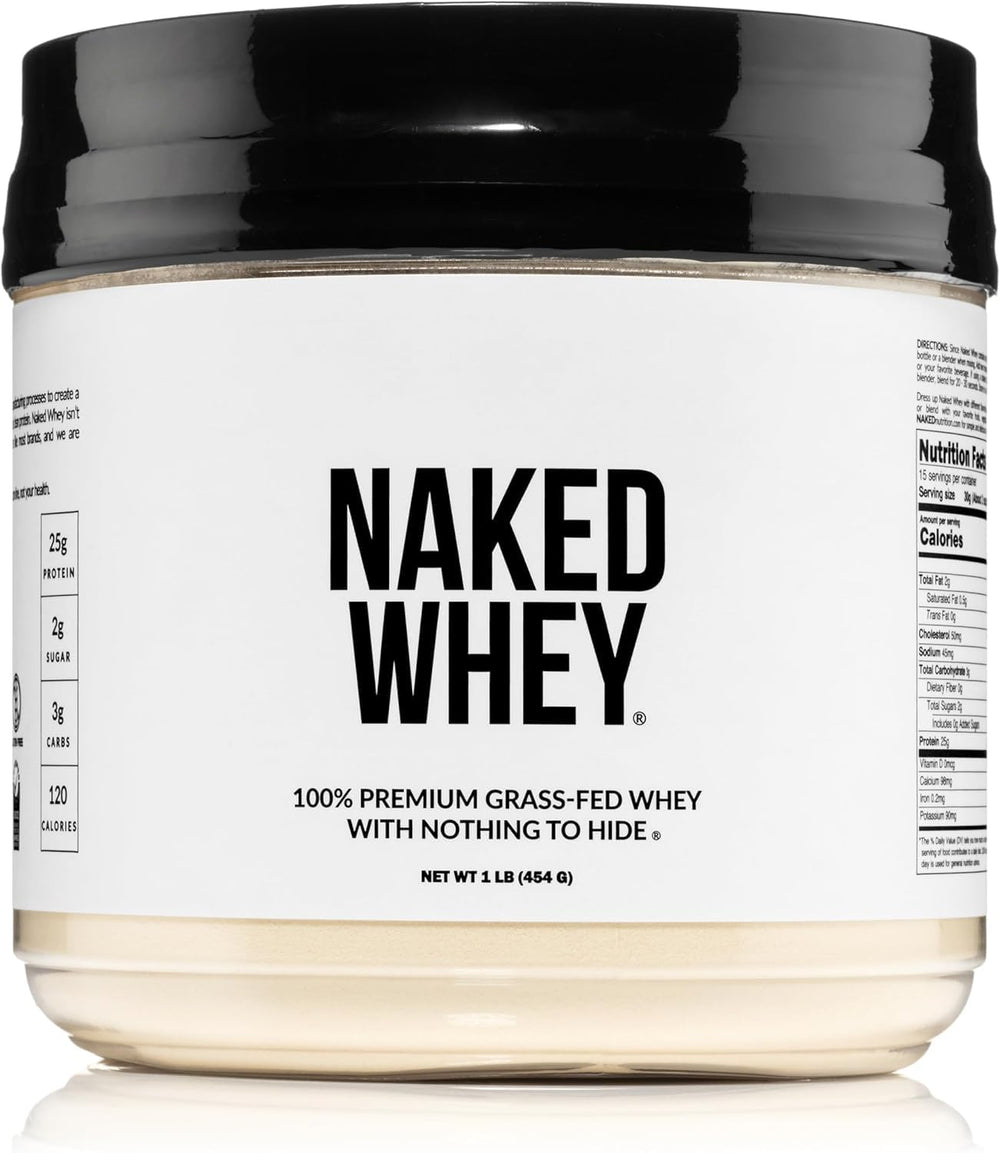 NAKED Whey vista frontal del envase que muestra la etiqueta y pureza