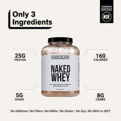 NAKED Whey cucharada con porción para medir 25 g de proteína
