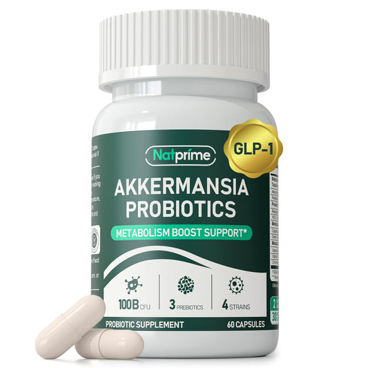 Natprime Akkermansia Probiotic botella frontal: apoyo digestivo diario
