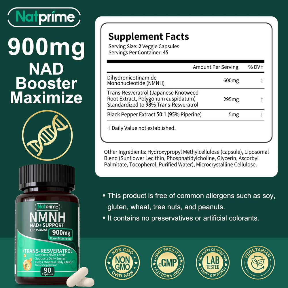 Natprime NMNH: cápsulas listas para tomar, apoyo a la vitalidad cotidiana
