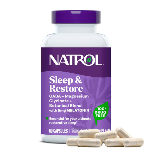 Natrol frente del empaque mostrando el nombre y beneficio principal