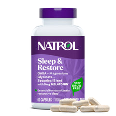 Natrol frente del empaque mostrando el nombre y beneficio principal