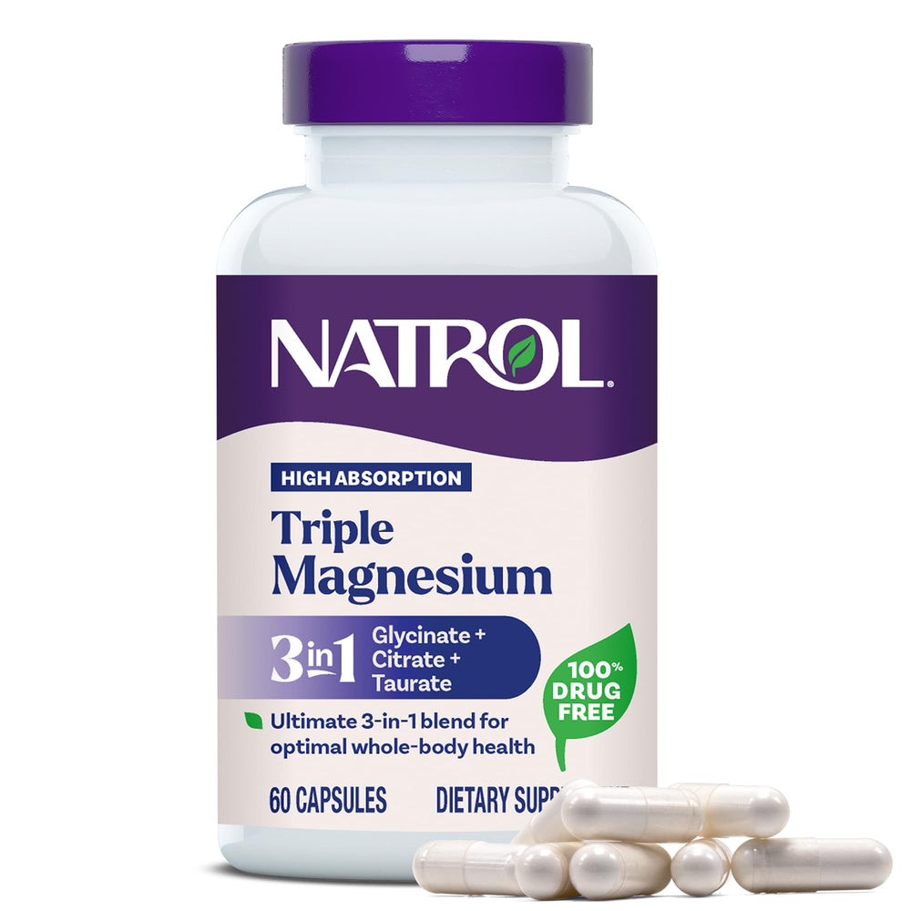 Natrol frasco frontal mostrando 60 cápsulas y diseño claro para identificación